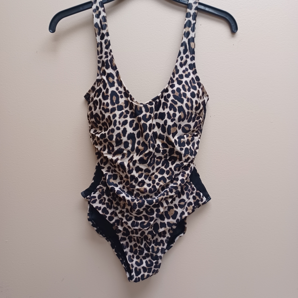 DKNY Leopard Print One-Piece Swimsuit - 8